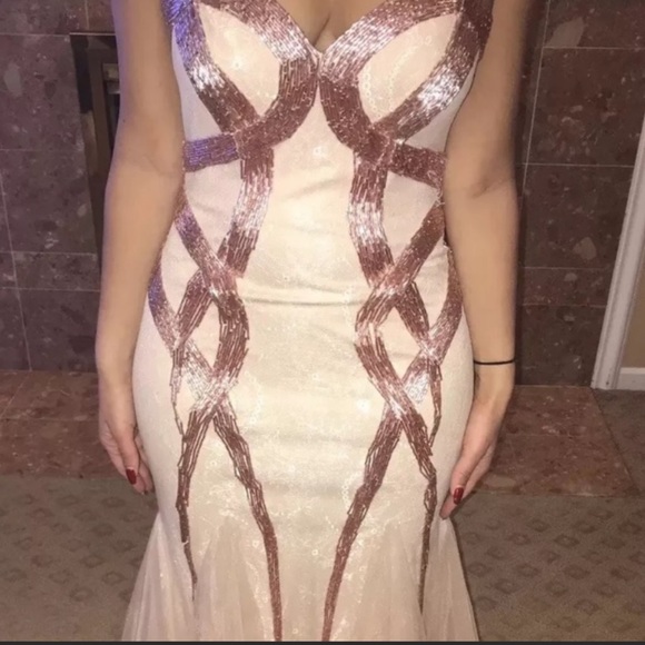 NWT Fancy dress prom dress wedding guest dress size 14 elegant dress sparkles - Picture 3 of 16